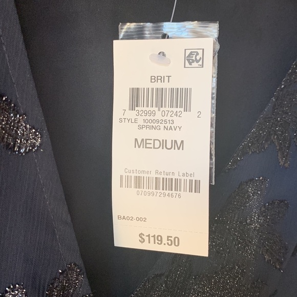 I.N.C. INTERNATIONAL CONCEPTS Ruffle Sleeve Sparkle Brit Prairie Dress - Picture 4 of 13